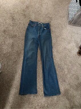 Levi's Ribcage Boot Cut Dark Blue High-Rise Flare Jeans